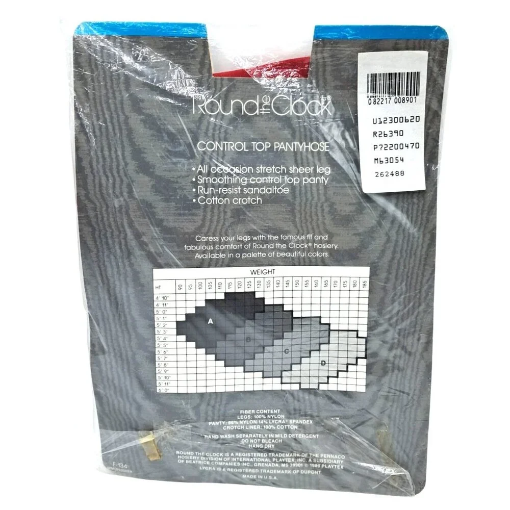 Round The Clock Control Top Pantyhose Ruby Stretch Sheer Size C (Model) Run-Resi